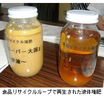 食品リサイクルループで再生された液体堆肥