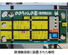 築港商店街に設置された看板